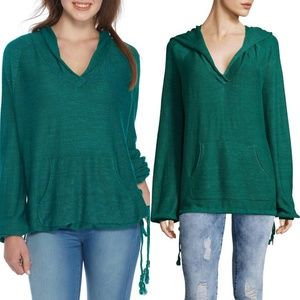 Free People Green Sweatshirt Hoodie Size Small
